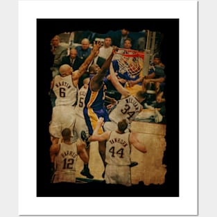 Shaquille O'Neal vs Brooklyn Nets Team Vintage #2 Posters and Art